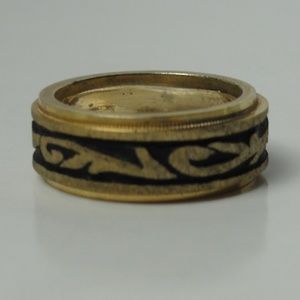 Men's Brass Ring-ETCHED TRIBAL LEAF Sz 6 #09